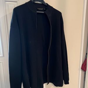 Men Black Sweater Jacket by Donna Karen